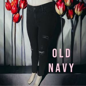 Old Navy Jeans l Pop Icon l Black l Skinny l Distressed l Mid rise l 6 l EUC